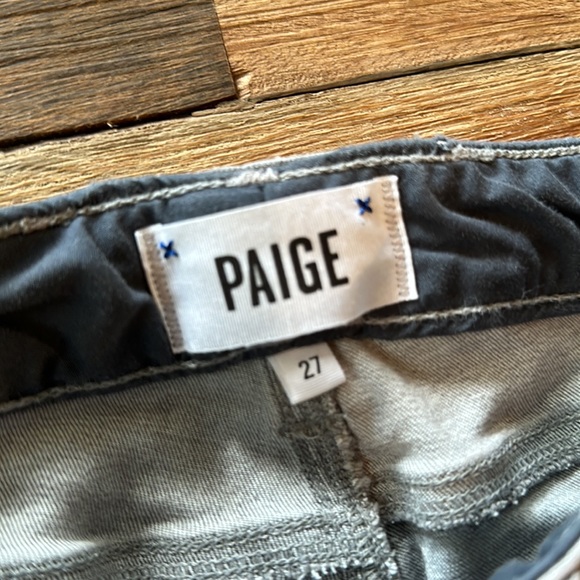 Paige Grey Cropped Zipper Jeans Sz 27 - Picture 5 of 10